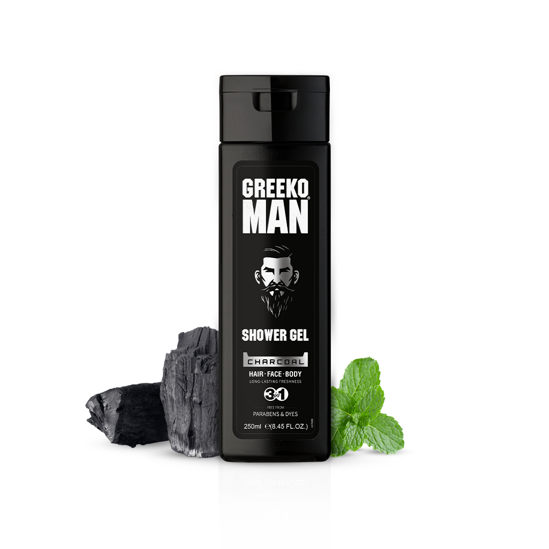 Greeko Man 3 in 1 Charcoal Shower Gel